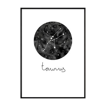 波羅選畫所 金牛座主題選畫 70 x 50cm 黑色畫框 家居裝飾壁掛  黑色