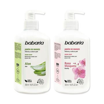 Babaria 洗手液500ml-蘆薈/玫瑰果油(茶樹抗菌配方)2款任選買1送1