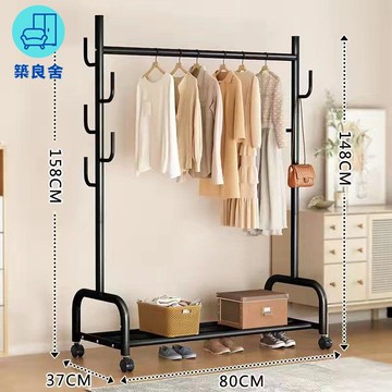 公司貨 免運 晾衣架 落地架  曬衣架 衣服架 衣帽架加粗加厚簡易落地式掛衣架家用宿舍臥室陽臺移動帶輪掛衣架工廠現貨直銷 全館八折 售後保障 店長新品推薦 5z827
