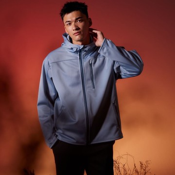 REBOOT動能-防水透濕連帽機能外套-阿什利藍