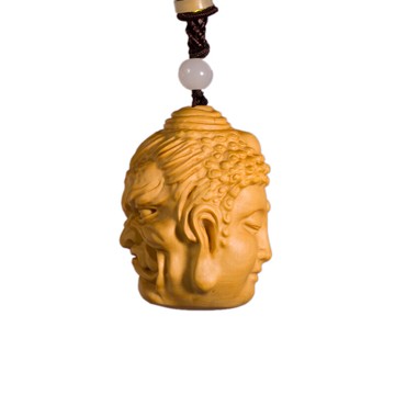 一念之間黃楊木把件-佛頭木雕實木掛件家居擺件2款74ap9【獨家進口】【米蘭精品】