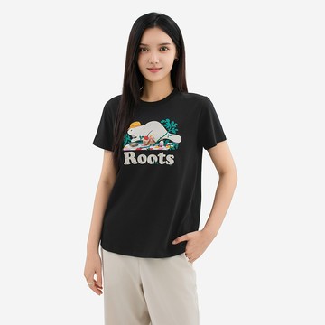 Roots 女裝- ROOTS PICNIC BEAVER 短袖上衣 (黑色)