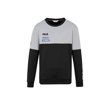 FILA官方直營 男吸濕排汗長袖圓領T恤-黑色 1TEZ-5728-BK