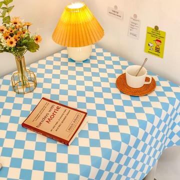 棋盤格桌布 擺拍背景布 宿舍書桌方桌圓桌茶幾餐布【不二雜貨】