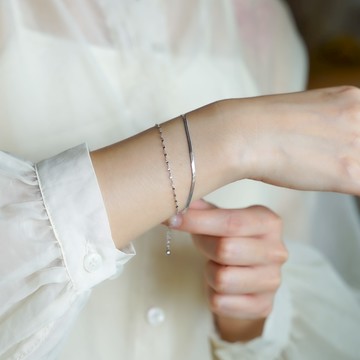 【ZUZU JEWELRY】專屬於你｜細緻小唇片雙層手鍊 ｜醫療鋼手鍊｜抗過敏｜生日禮物