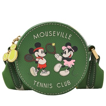Disney 米奇網球度假系列真皮小圓包-草綠色 ZB11056300