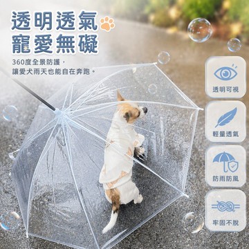 🔥桃園出貨🔥 寵物雨傘 狗狗遮雨傘 小型犬防雨傘 柯基泰迪專用 透明防水雨衣 外出遛狗必備