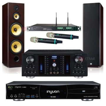音圓S-2001 N2-550卡拉OK點歌機 4TB+AK-8800 PRO擴大機+ACT-8299 PRO+無線麥克風+FNSD SD-903喇叭