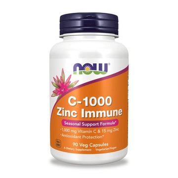【NOW】維生素C1000+鋅膠囊1瓶(90顆) 1000mg維他命C/有助抗氧化/15mg鋅/健康補給/雙效保健