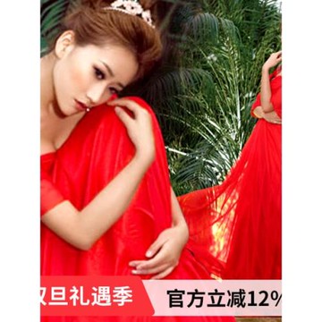 季末特惠 天使嫁衣紅色短袖中袖婚紗禮服晚裝長款敬酒服 628批發