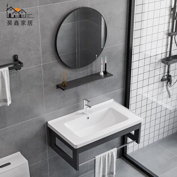 免運 破損補寄 可開發票 浴室櫃 洗手盆 家用掛墻式洗手陶瓷盆  衛生間簡易洗手盆  小戶型陽臺窄邊支架盆 售後保障 全館免運 店長新品推薦 5hh12