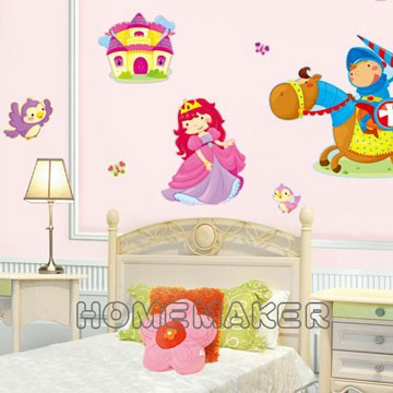 Homemaker 公主系列亮銀麗龍吸塑壁飾貼_LK-POA5307
