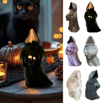 【綠色派對】 AMZ 鬼魂骷髏帶LED茶燈聖誕鬼魂裝飾擺件