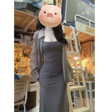 法式設計感灰色天絲防曬襯衫外套女夏季吊帶外搭冰絲襯衣薄紗上衣