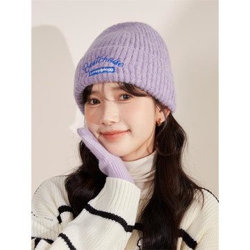 韓系簡約針織帽女生冬天休閑百搭款毛線帽子時髦潮流保暖套頭帽男