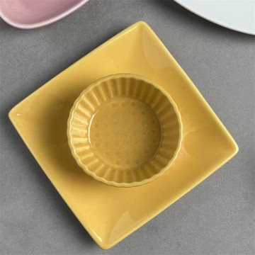 i go home碟子陶瓷可愛迷你黃色小碟子醬汁碟小號舒芙蕾烤碟7256