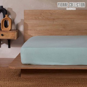 YVONNE 以旺傢飾 純棉素面 雙人床包-湖水綠
