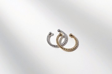 麻花圈圈。純銀耳骨夾