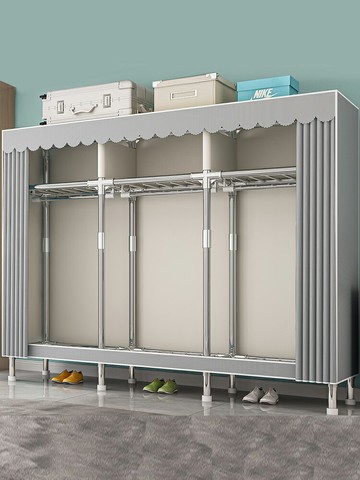 衣服柜子儲衣柜宿舍衣柜收納家用臥室出租屋簡易布衣柜鋼結構加厚