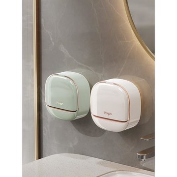 壁掛式免打孔肥皂盒香皂帶蓋快速瀝水衛生間浴室置物架家用高檔