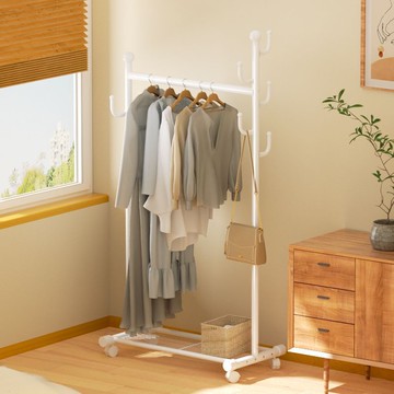 落地衣架 衣架 服裝店展示架 可移動掛衣桿 服裝店 展示架 衣帽掛架 簡易衣帽架 落地式掛衣架可移動家用多功能晾衣架落地立式臥室床邊宿舍出租屋