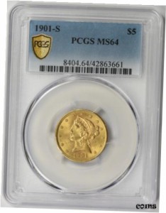 アンティークコイン NGC PCGS Liberty Head Half Eagle Gold MS Secure Shield 1901-S