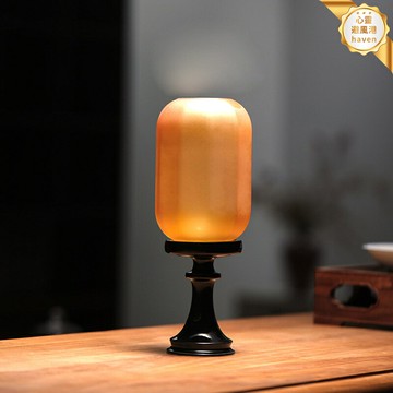 【禪意古風】香薰燭臺 氛圍燈 香薰燈 燭臺 擺件 陶瓷燈罩 仿古設計 茶室書房臥室 助眠靜心 中式裝飾