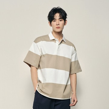GIORDANO 韓國同款 男裝純棉條紋寬鬆短袖POLO衫【雙色任選】01016502