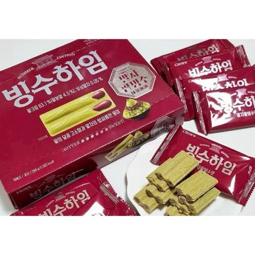 【CROWN 皇冠】韓國🇰🇷限定 抹茶紅豆冰威化餅 拆賣一包