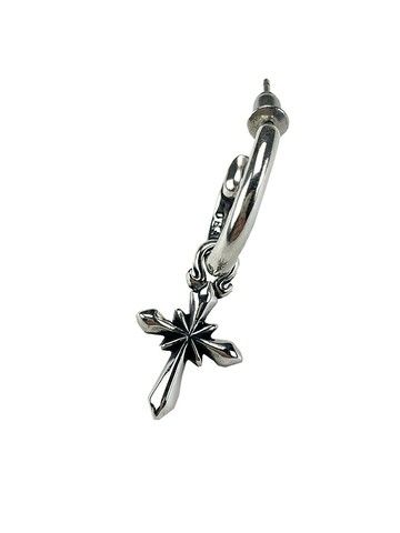 個性潮牌男女朋克嘻哈星星十字架925銀暗黑哥特搖滾時尚街頭耳環