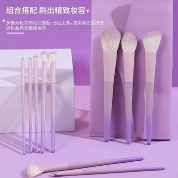 【台灣出貨】10支星黛紫化妝套刷 粉紅刷 散粉刷 眼影刷 唇刷 全套 超柔軟美妝工具A824