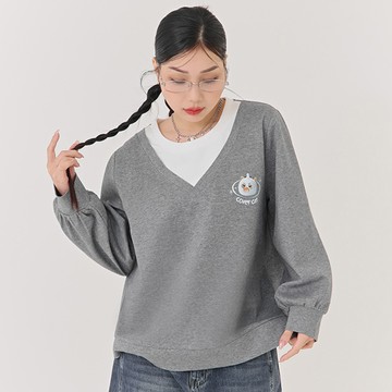 冬日跩貓假兩件雲朵棉上衣(unisex)(MIND.A.DAY聯名)