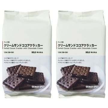 MUJI 無印良品 可可風味夾心餅乾 6包  114g  2袋