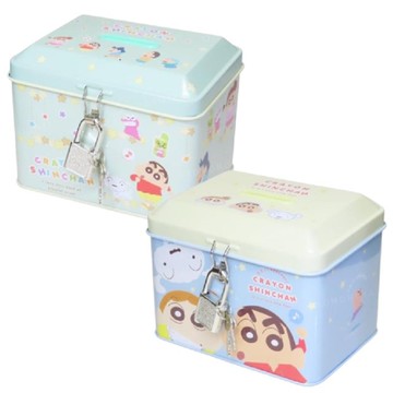 小禮堂 蠟筆小新  迷你鐵製存錢筒附鎖頭 (集合款)