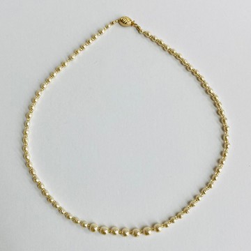 玻璃巴洛克珍珠設計項鍊F / 約45cm / 亮麗奶油色 / made in japan