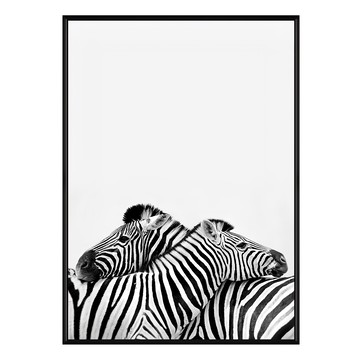 斑馬I 掛畫 黑白色斑馬圖案  59.4 x 42cm  黑色