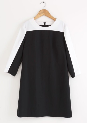 i'm 黑白拼接洋裝