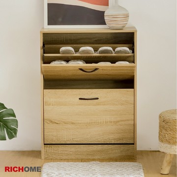 RICHOME 超值雙層翻斗鞋櫃 鞋櫃 鞋架 收納櫃 玄關櫃 拖鞋櫃 美容室適用 XG602481AL