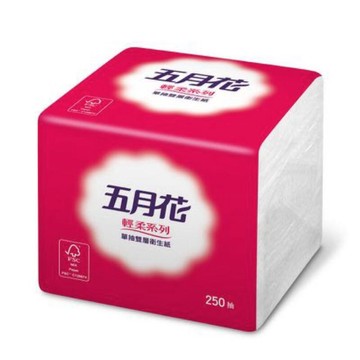 五月花 單抽式衛生紙 餐巾紙 雙層衛生紙 可溶於水 250抽/16包 超取單筆限16包(散裝)/箱購限宅配1筆限1箱