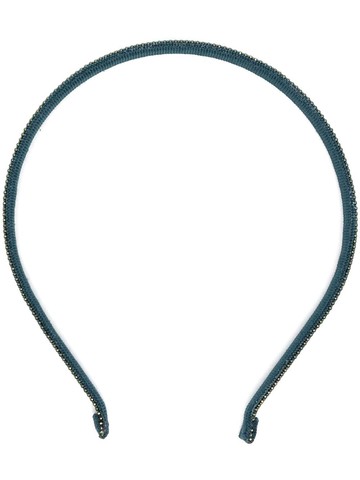 Fabiana Filippi - studded thin headband - women - Acrylic/Cotton - One Size - Green