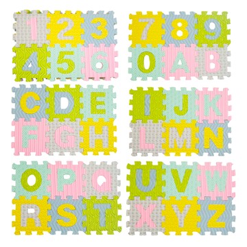 TWO BOO 二寶地墊 馬卡龍觸覺小巧拼 Set 36片  多色  1組