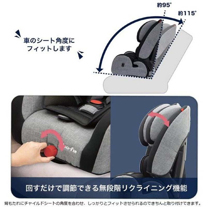 ジュニアシート ハイバックブースター ECFix 日本育児 チャイルドシート キッズ シートベルト ISOFIX お出かけ 子供 子ども キッズ  お出かけ 一部地域 送料無料 | LINEショッピング