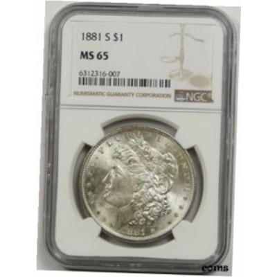 品質保証書付】 アンティークコイン NGC PCGS 1881-S $1 NGC MS 65