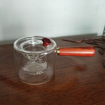 玻璃茶具套裝功夫茶具木把煮茶壺家用泡茶壺茶杯六只裝茶漏公道杯