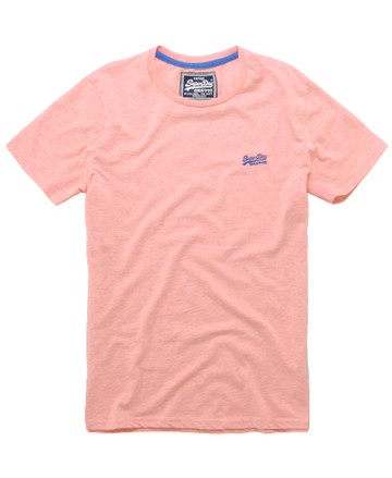 Superdry Men's Men's Embroidered T-shirt Pink / Salmon Marl/royal Blue - Size: S