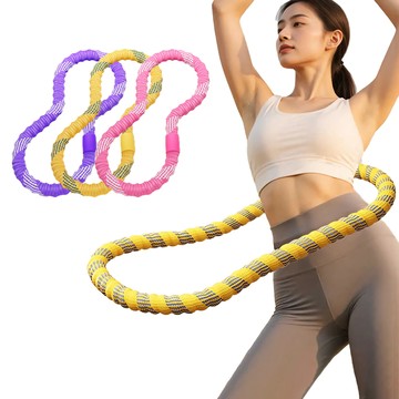 呼拉圈 LeSpin 第三代靜音針織軟式呼拉圈 全包舒適不夾肉 居家有氧瘦腰運動 收腹不傷腰 摺疊彈簧健身環