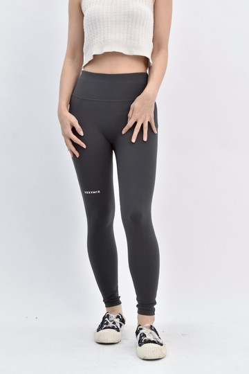 (S) xexymix韓牌運動質感鬆緊腰瑜伽灰色長褲