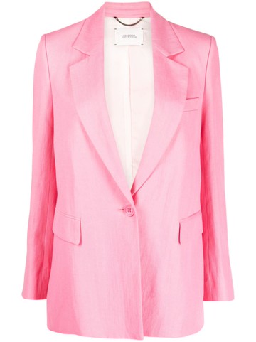 Dorothee Schumacher - notched-lapel single-breasted blazer - women - Linen/Flax/Cotton - 5 - Pink