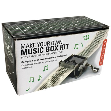 KIKKERLAND 手搖式機械 DIY音樂盒套件  金屬色  7 x 12.5 x 6.5cm