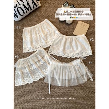 大碼胖mm防走光疊穿a字半身裙女2025年夏季蕾絲花邊打底短裙屁簾